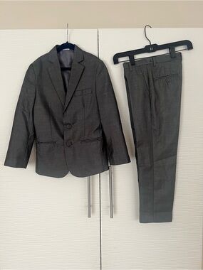 Calvin Klein Boys' Dark Gray Two-Piece Suit Jacket & Pants